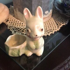 Vintage ceramic rabbit planter